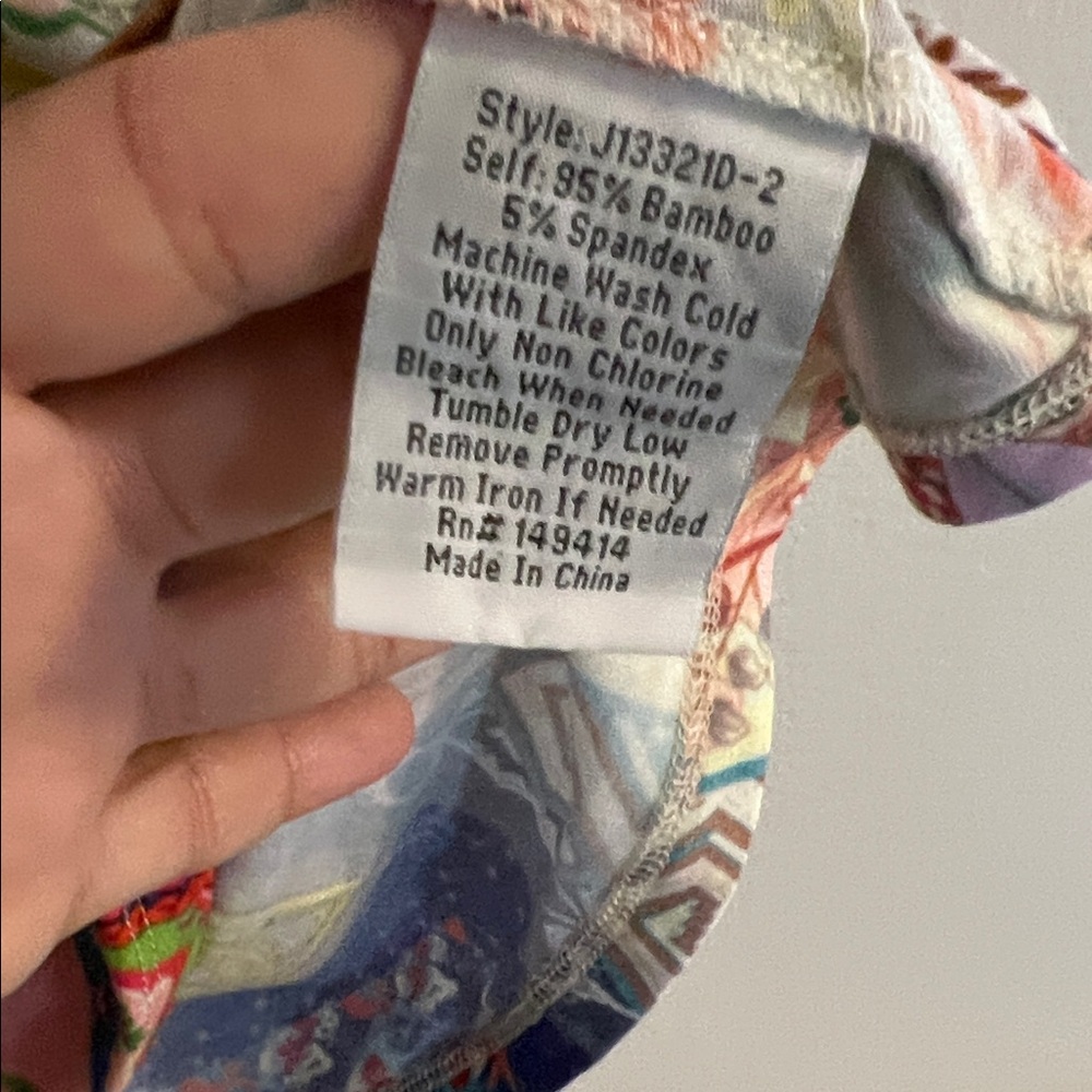 Johnny Was Multicolor Patchwork Short Sleeve Tee … - image 4